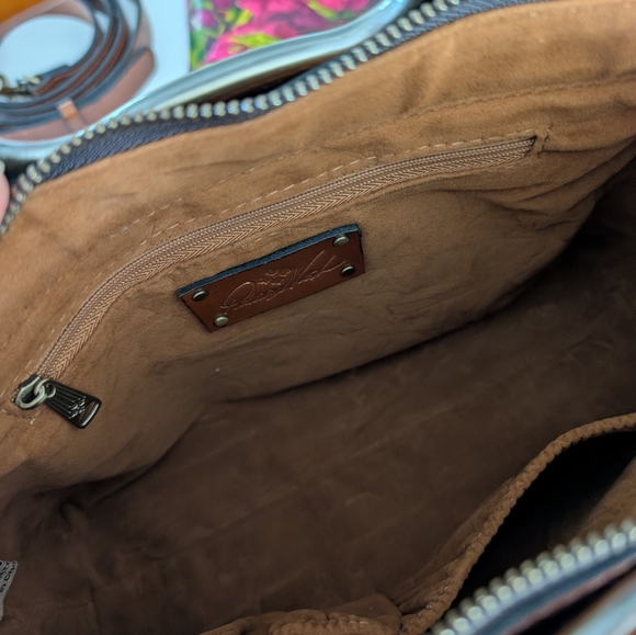 Floral Pink and Brown Women's Bag Set - Picture 8 of 8